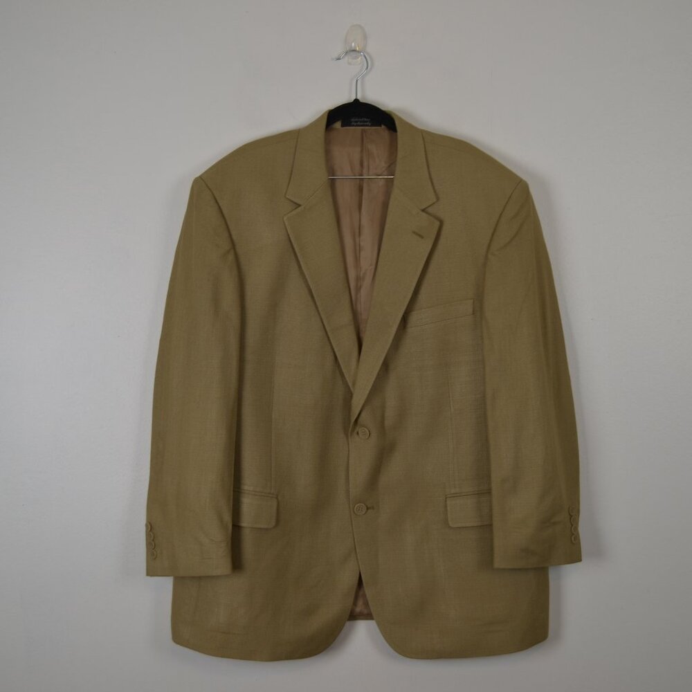 Andrew Fezza Silk Blazer Sport Coat Jacket Mens 46R 2 Pocket Business Casual